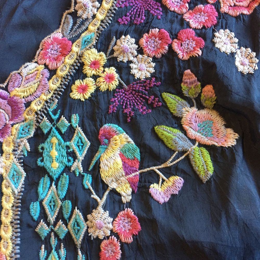 Johnny Was Graphite Petunia Tunic Top